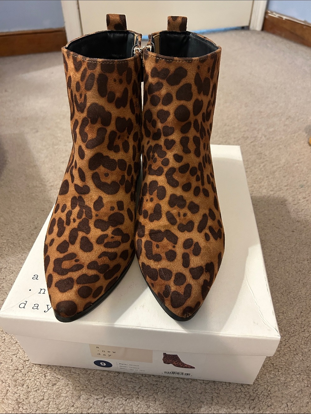 Madden Girl Leopard Print Pointed Ankle Booties - Brown/Black